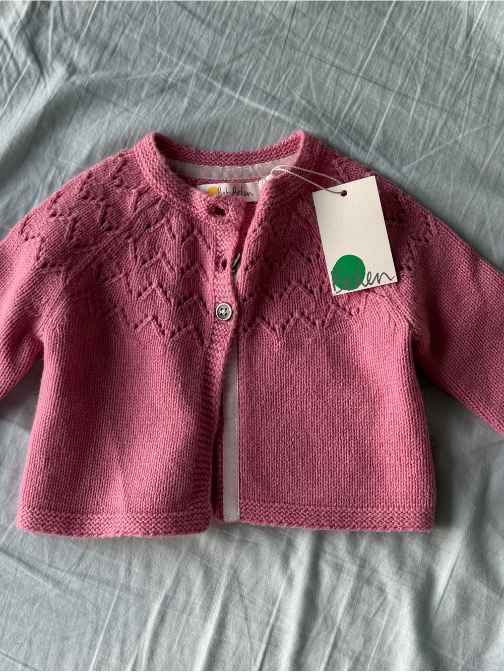 Mini Boden Baby Girls Pink Knit Cardigan Sweater